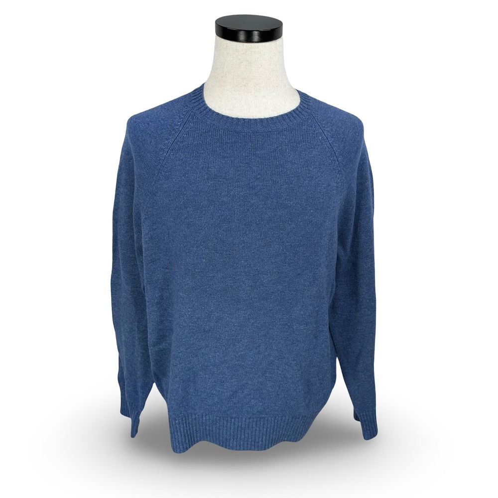 J.Crew Mens Raglan Sleeve Crewneck Pullover Sweater Blue Size M